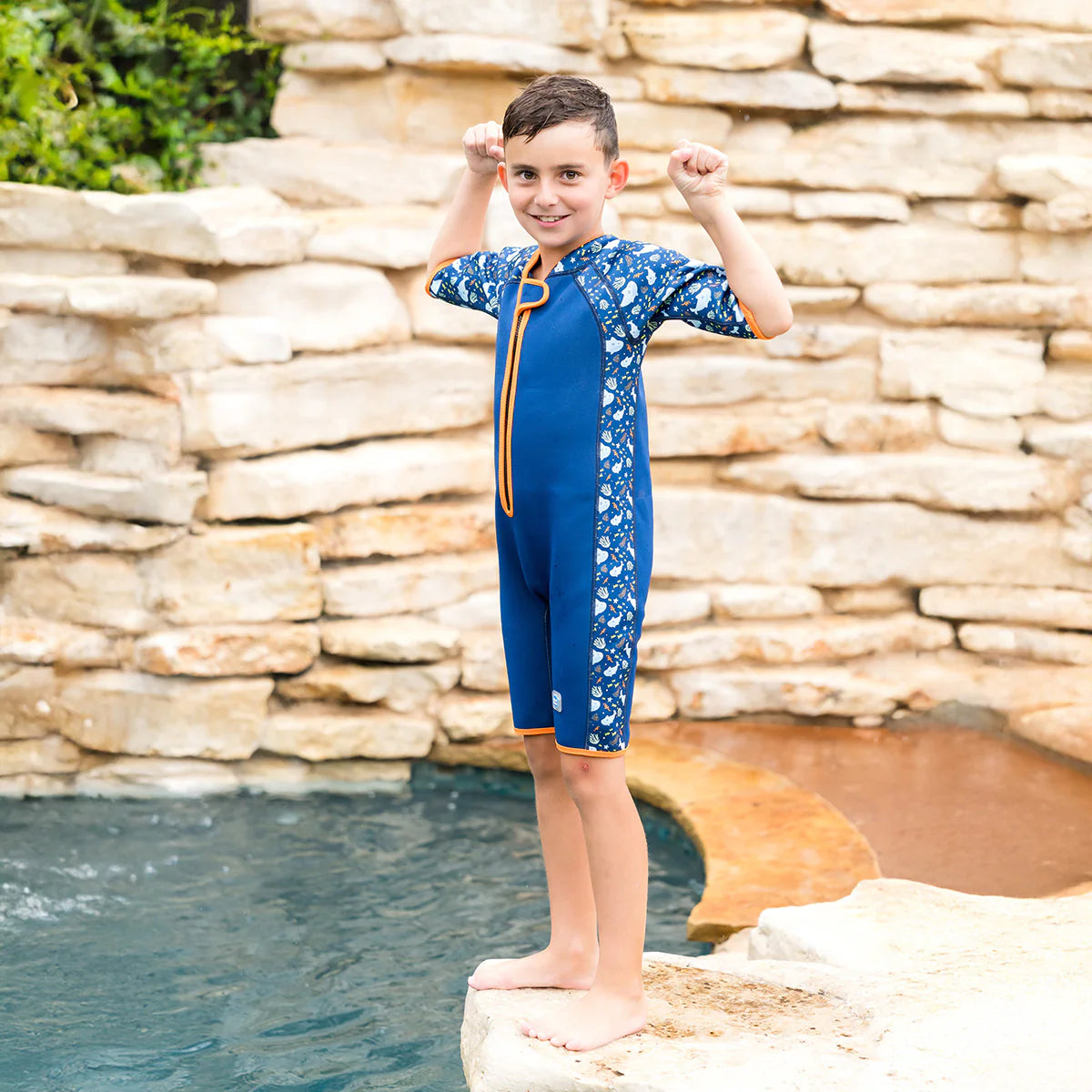 Splash About - Kids Shorty Wetsuit Thermal Beach/Pool Suit Shark Reef