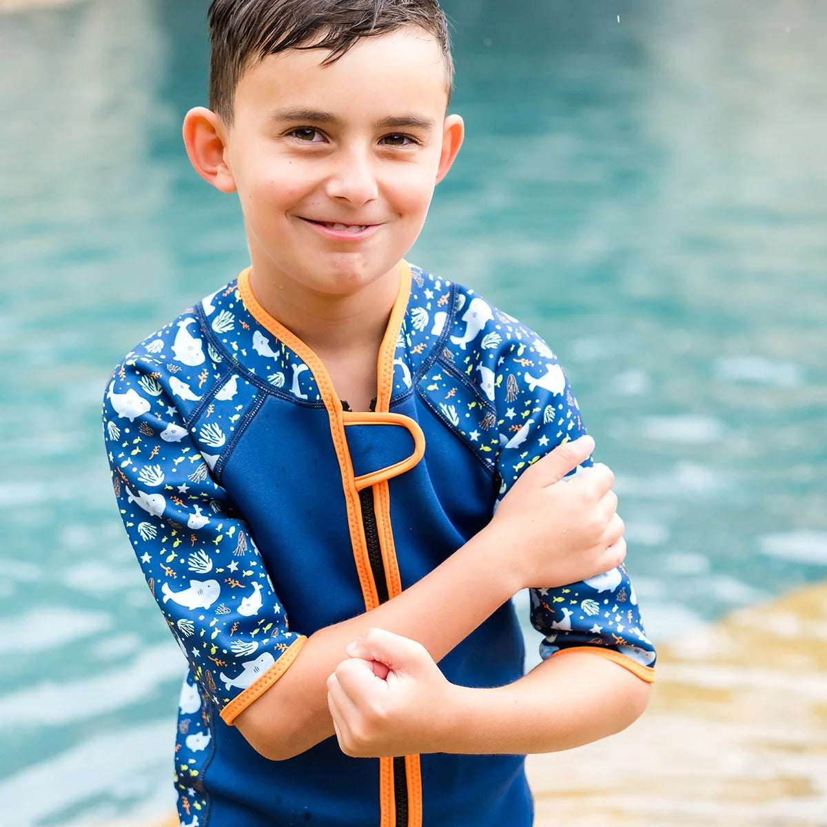 Splash About - Kids Shorty Wetsuit Thermal Beach/Pool Suit Shark Reef