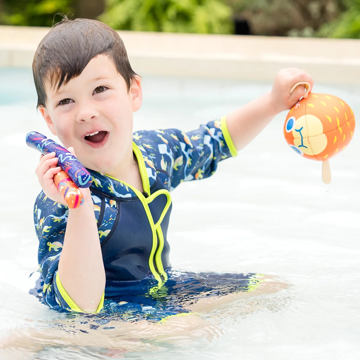 Splash About - Traje térmico de playa/piscina para niños Shorty Wetsuit Turtle Tide