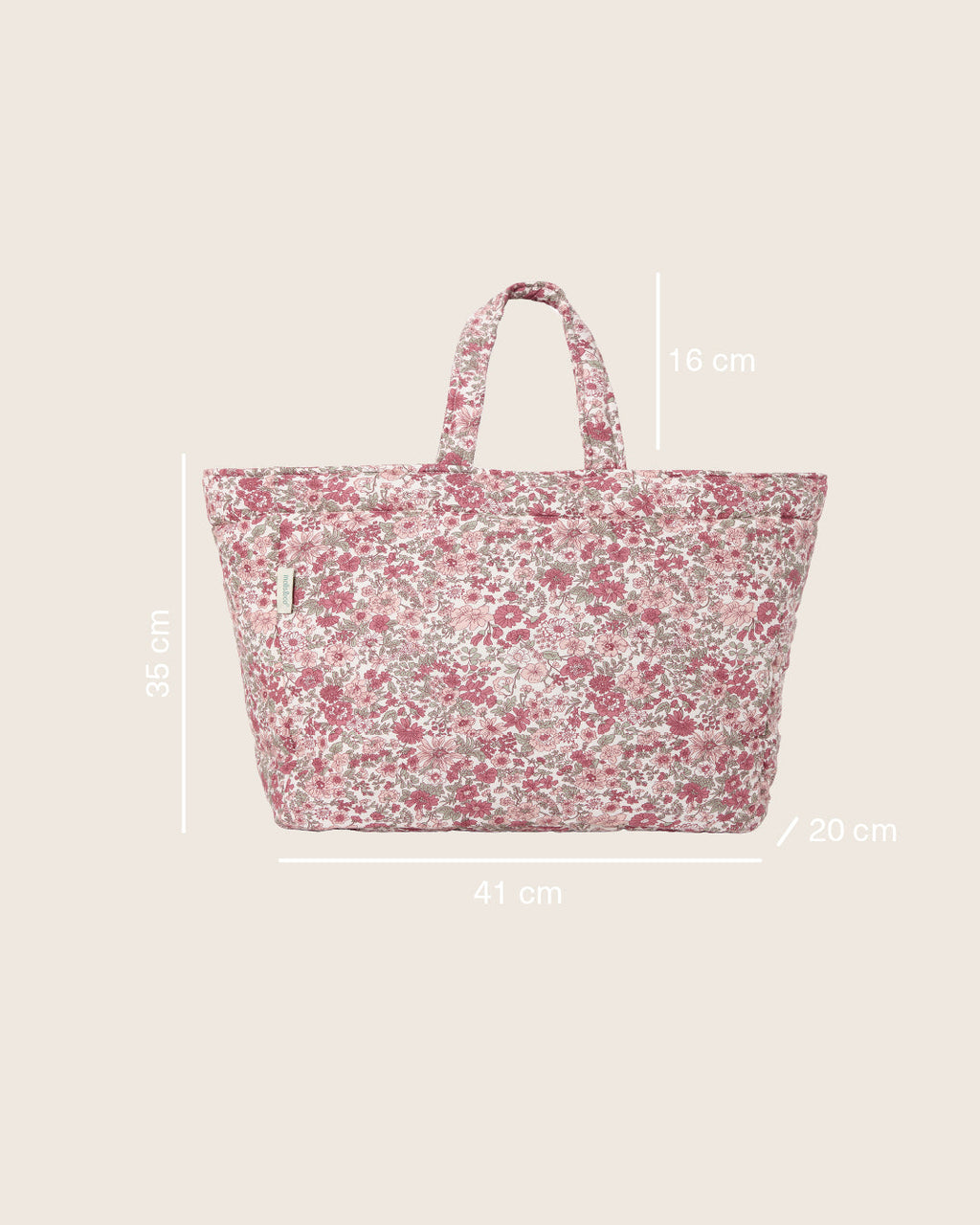 Shopper bag MolisandCo Winter Commelina em algodão macio e resistente, com asas largas, saco espaçoso para o dia a dia
