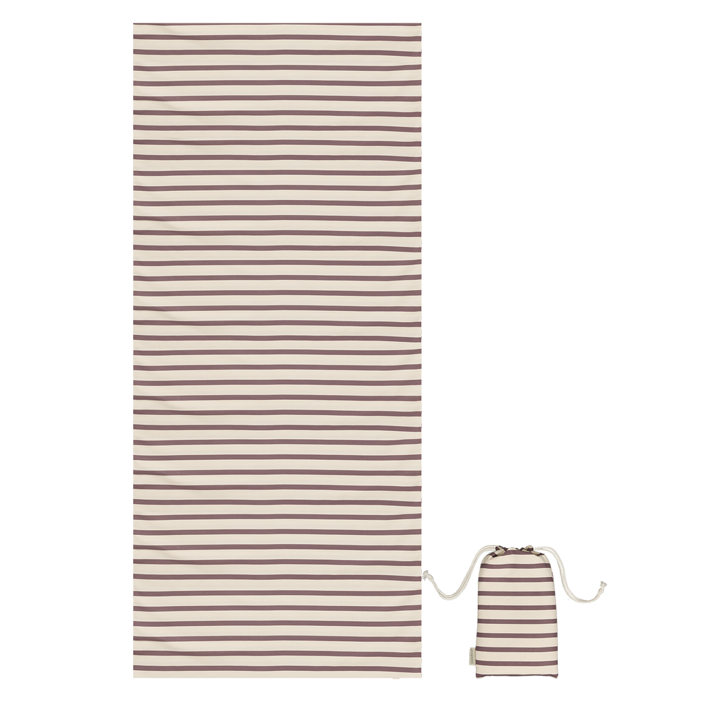 MolisandCo Toalha de microfibra Cream & Brown Stripes