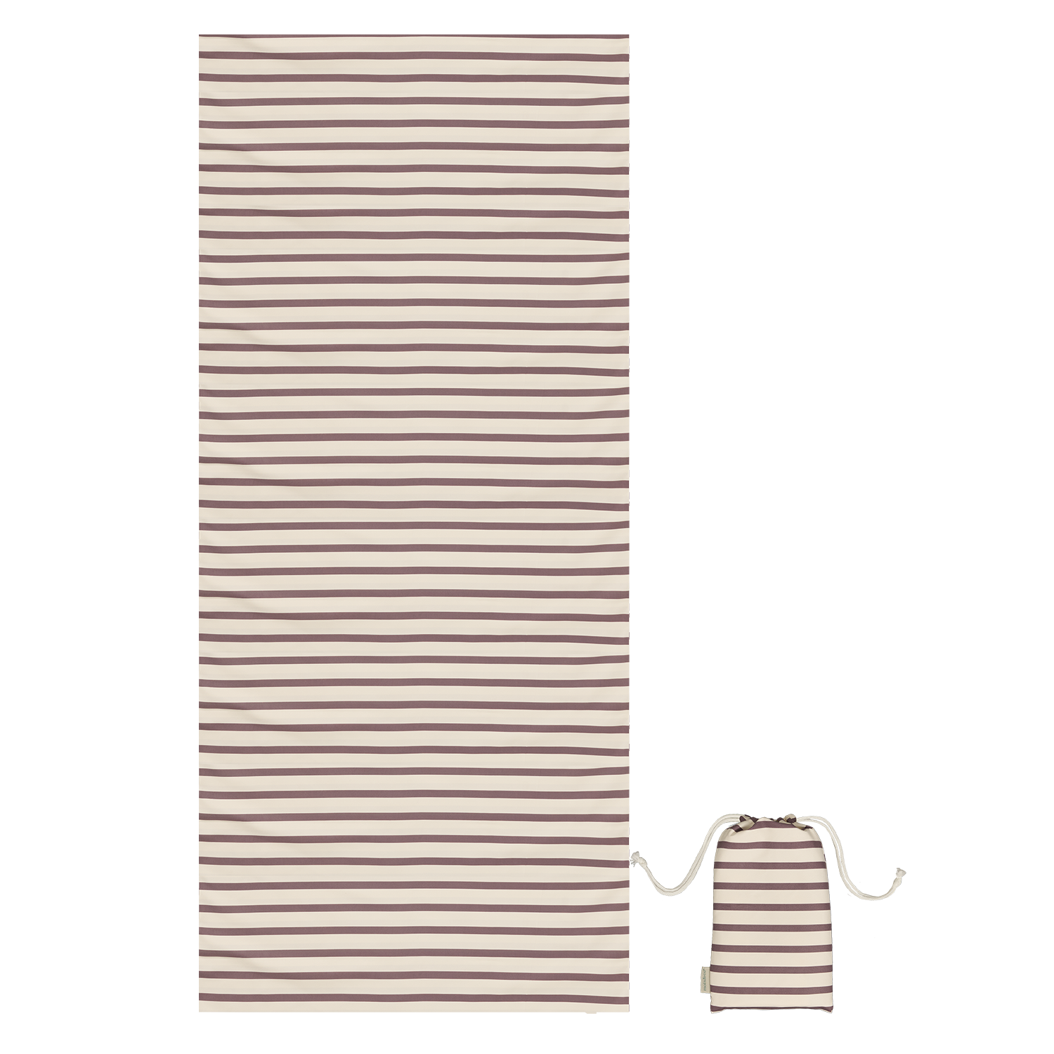 MolisandCo Toalha de microfibra Cream & Brown Stripes