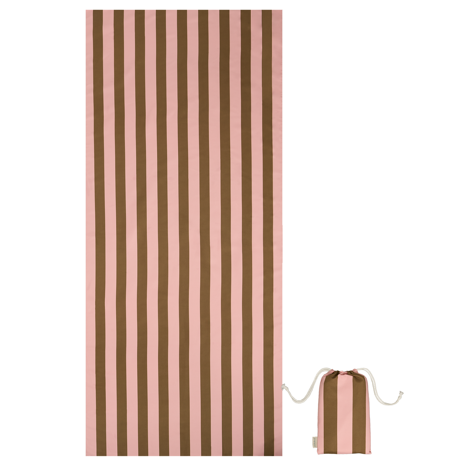 MolisandCo Toalha de microfibra Khaki & Rose Stripes