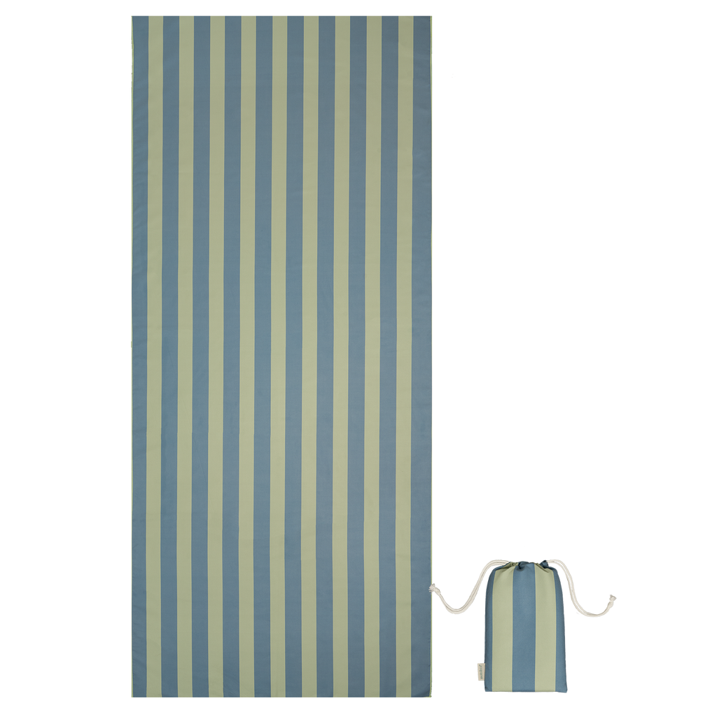 MolisandCo Toalha de microfibra Green & Blue Stripes