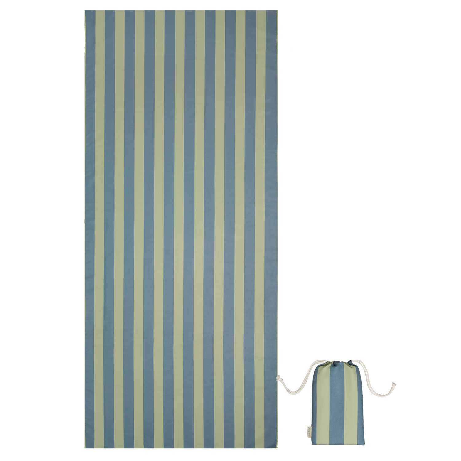 MolisandCo Toalha de microfibra Green & Blue Stripes
