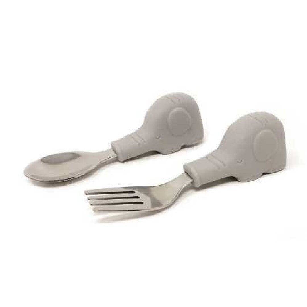 Tiny Twinkle Learning Cutlery - Grey Elephant