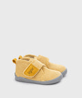 Par de pantufas Igor Barefoot Homie Pana Amarillo de bombazina amarela, vista lateral.