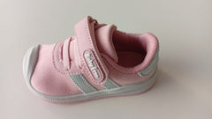 BabyFree Barefoot Pink and Silver Sneakers with Elastic Straps
