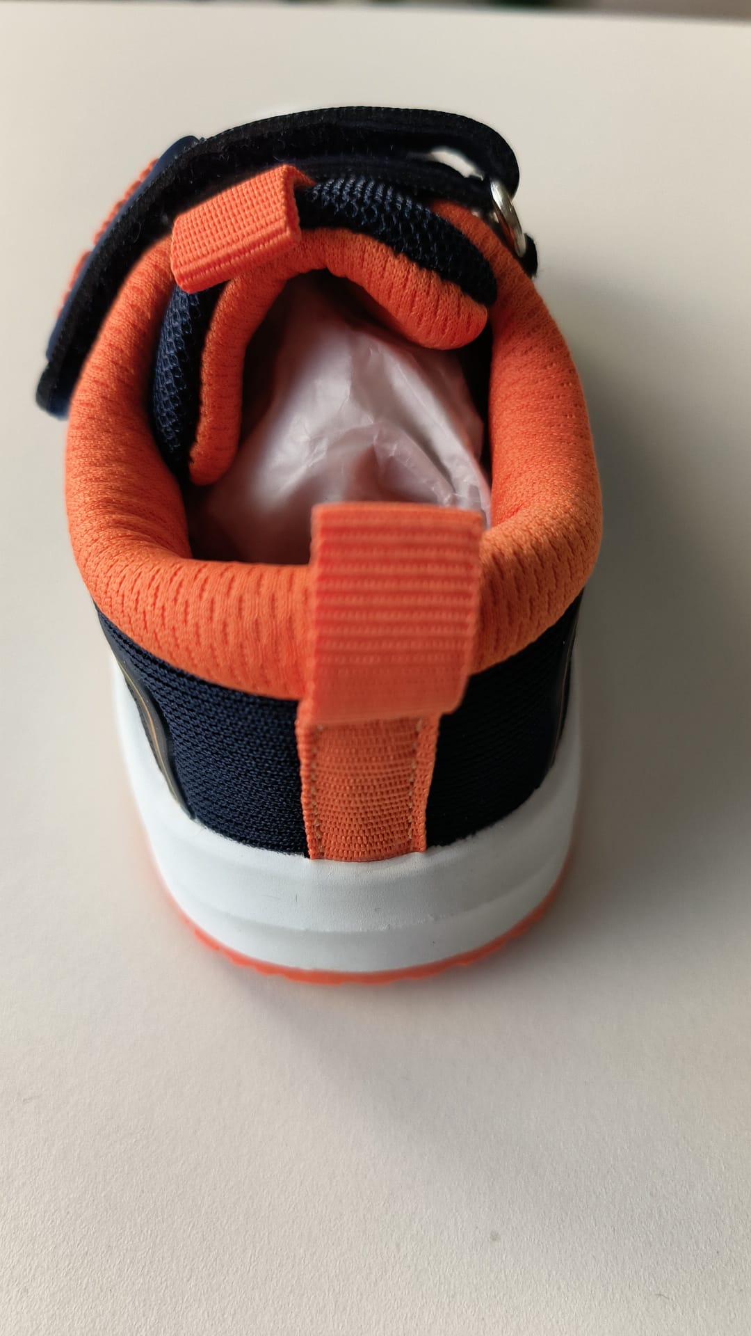 BabyFree Sapatilha Barefoot Azul e Laranja com elásticos