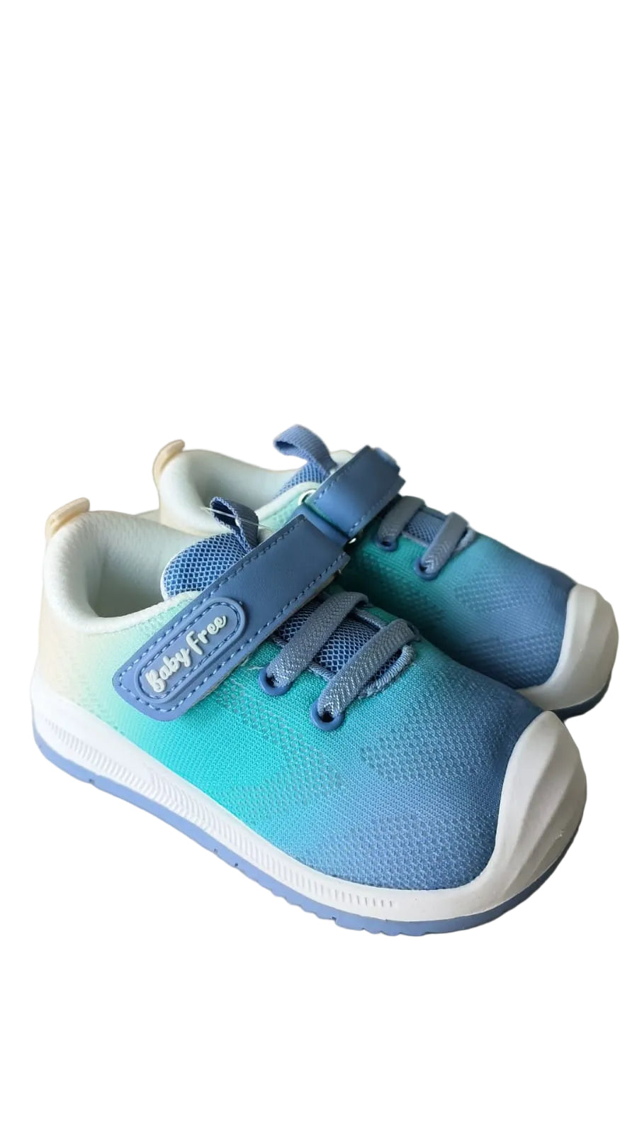 BabyFree Barefoot Sapatilha Branco - Azul