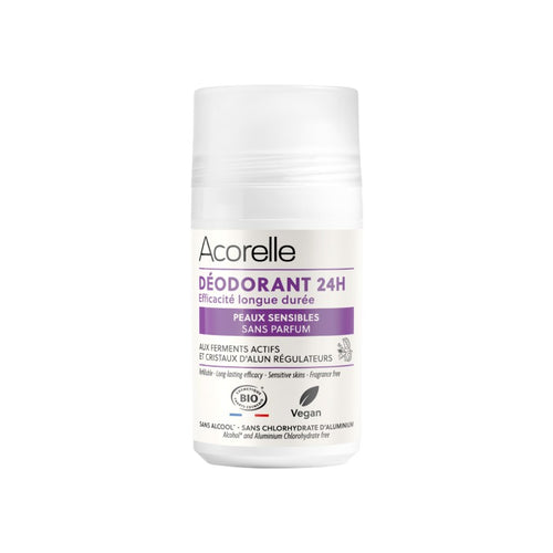 Desodorizante Acorelle 24h para pele sensivel sem perfume roll-on de 50ml