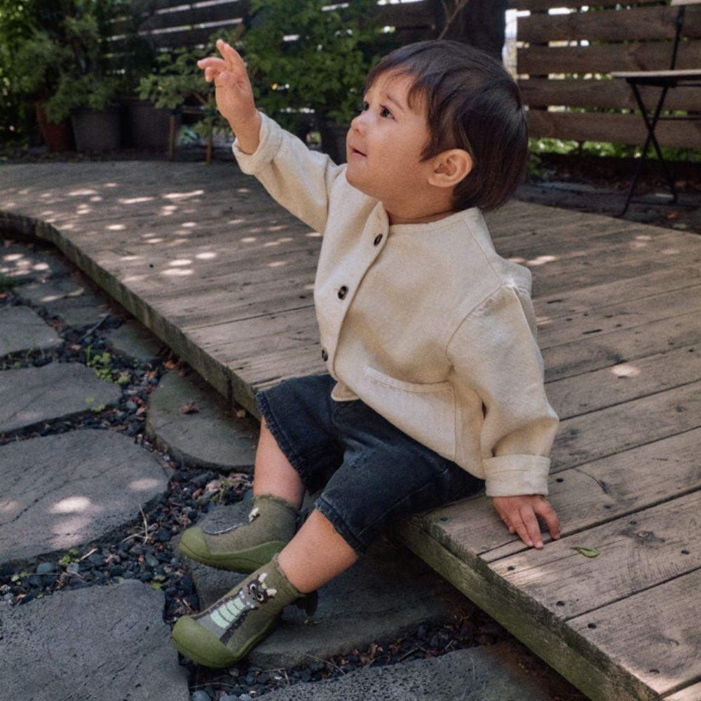 Attipas Dragon Khaki, calçado barefoot para bebé