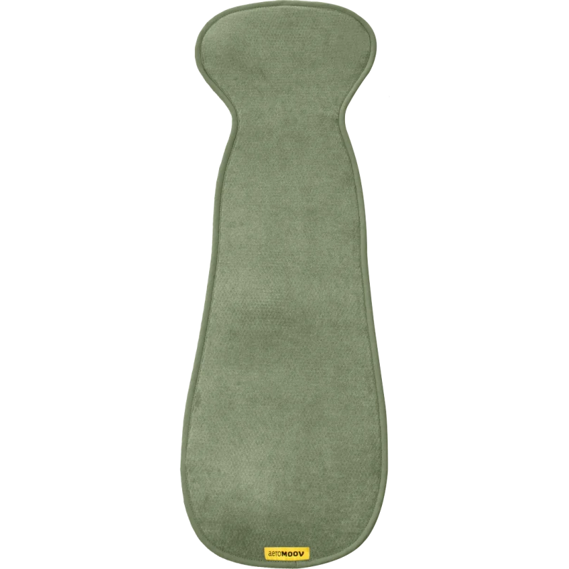 Capa antotranspirante Aeromoov AirLayer 3D, cor verde-azeitona, vista superior, sem pernas.