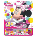 Embalagem do Bloco Gigante 5 em 1 com a personagem Minnie Mouse, destacando os materiais de arte.