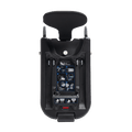 Verso da base isofix Axkid Modukid, mostrando o apoio de cabeça e os pictogramas de instalação ISOFIX e compatibilidade com cadeiras auto.