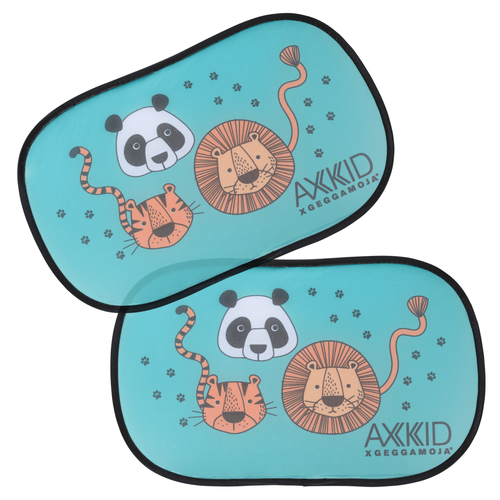 Duas cortinas solares para carro Axkid Wildlife para proteção contra o sol