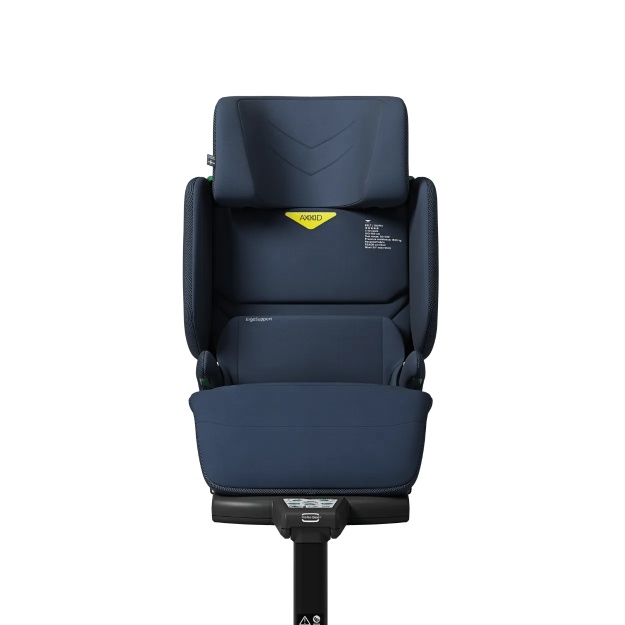 Cadeira auto Axkid Up na cor azul escuro (Navy), vista frontal completa.