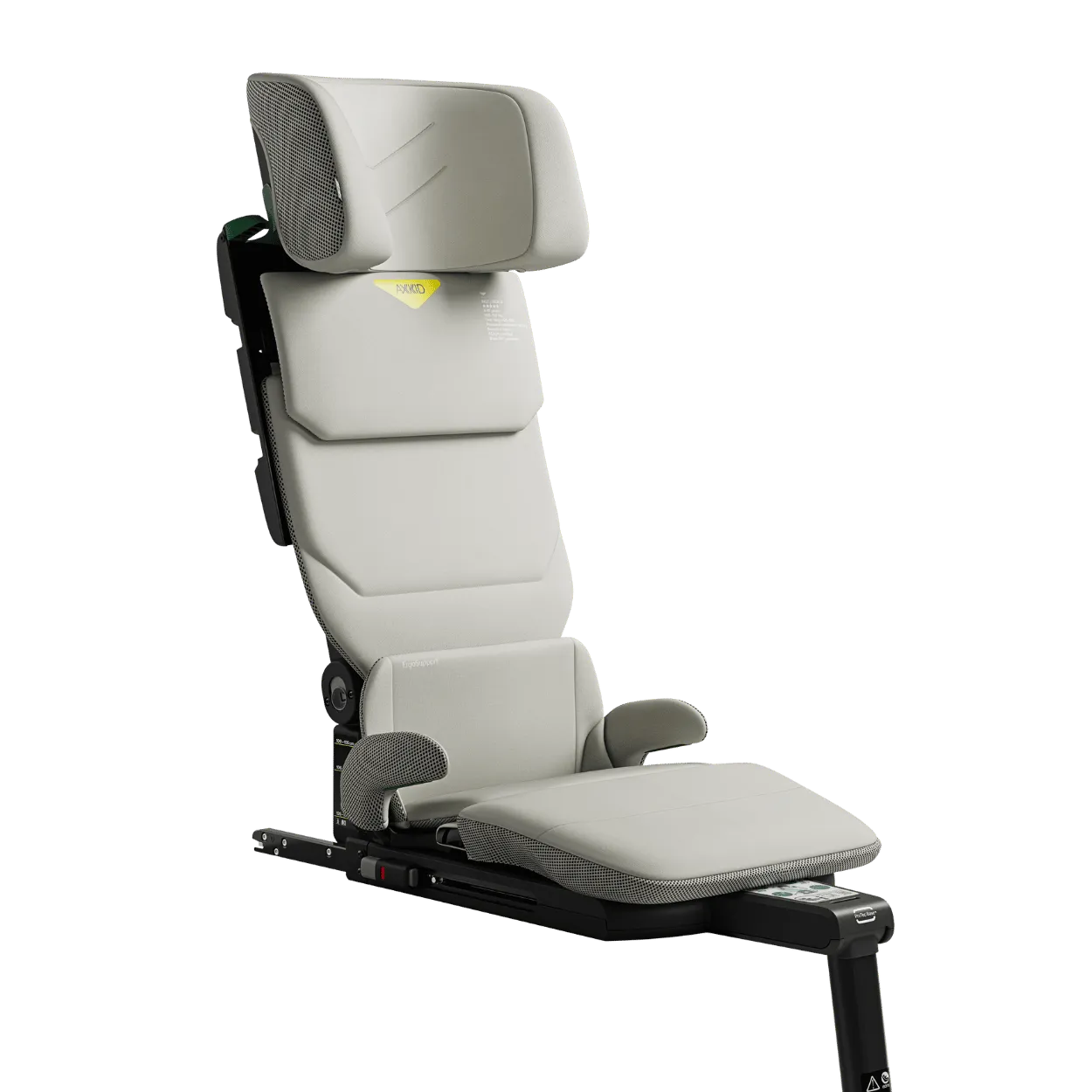 Cadeira auto Axkid Up na cor cinza claro (Granite), vista frontal completa.