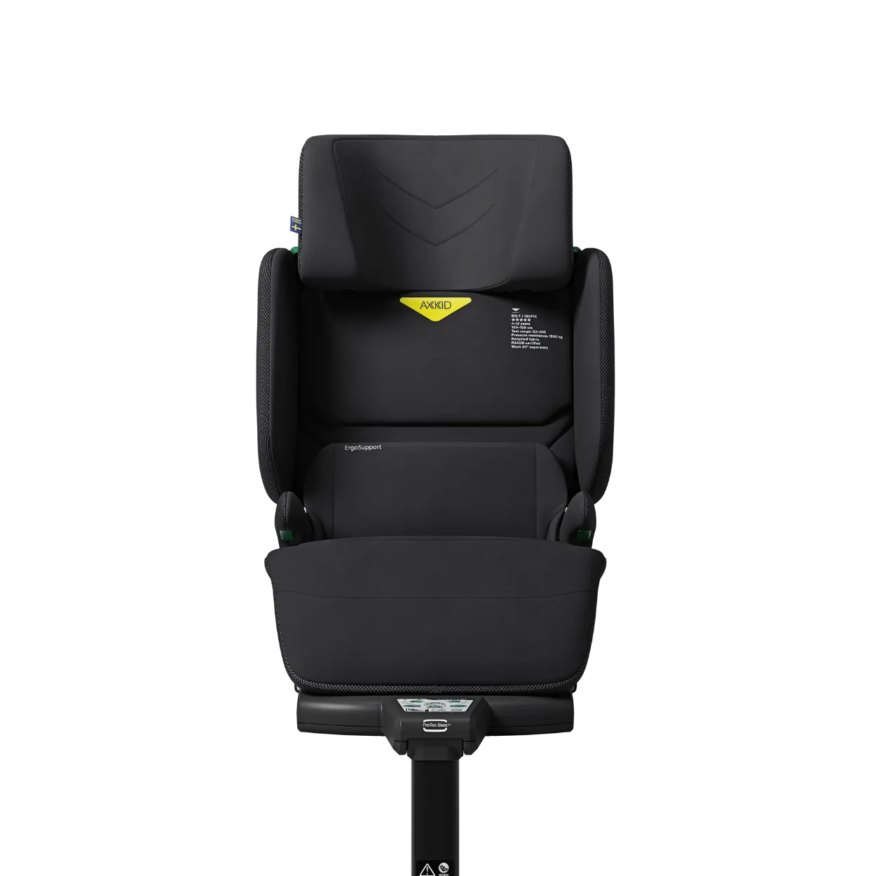 Cadeira auto Axkid Up na cor preta (Tar), vista frontal completa.