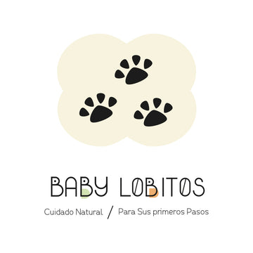 Logótipo da marca Baby Lobitos, especializada em calçado barefoot infantil e minimalista, promovendo o movimento natural dos pés e um caminhar saudável.