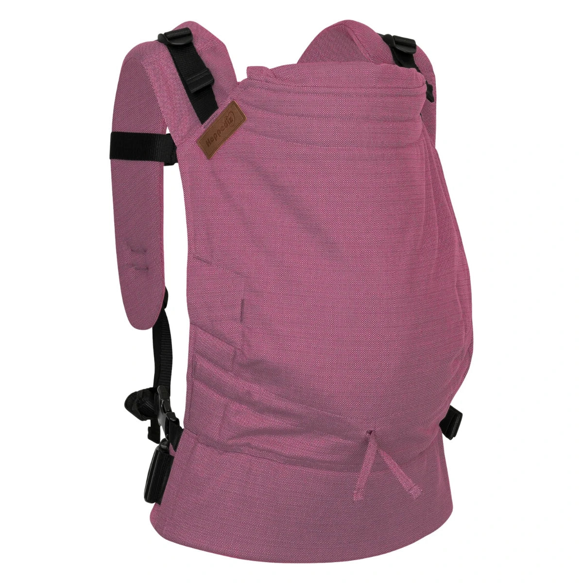 Mochila Hoppediz Ajustável BabySize Buckle Mallorca cor de rosa, vista frontal, mostrando o design ergonómico e as alças acolchoadas.