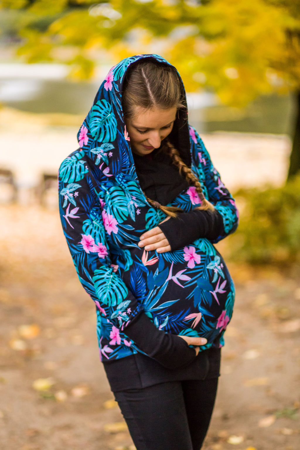 Greyse Babywearing Sweatshirt 5 In 1 Blue Monstera