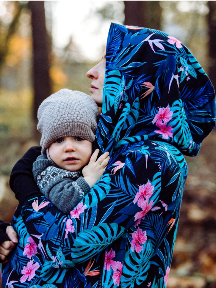 Greyse Babywearing Sweatshirt 5 In 1 Blue Monstera