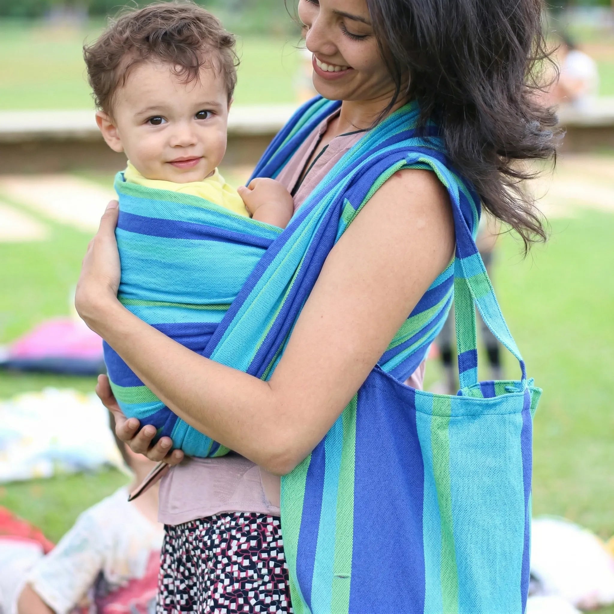 Porta Bebé Tejido BabyGrude T6 Tela Plana Azul