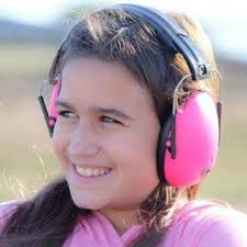 Protetores auriculares Banz azuis para crianças com mais de 3 anos, abafadores de ruído confortáveis.