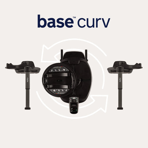 Base isofix fixa Nuna instalada num carro, mostrando a perna de apoio estendida e os indicadores de instalação verdes.
