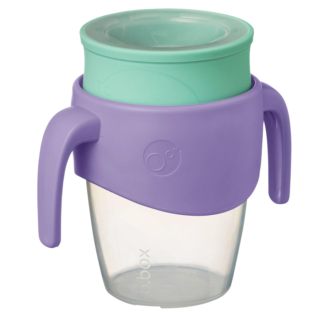 Copo de aprendizagem 360º Bbox na cor Lilac pop com pegas ergonómicas