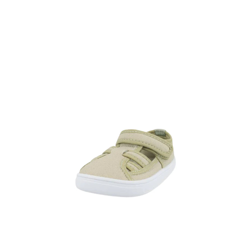 Sapatilha barefoot Blanditos by Crio's modelo Molly na cor kaki vista de frente