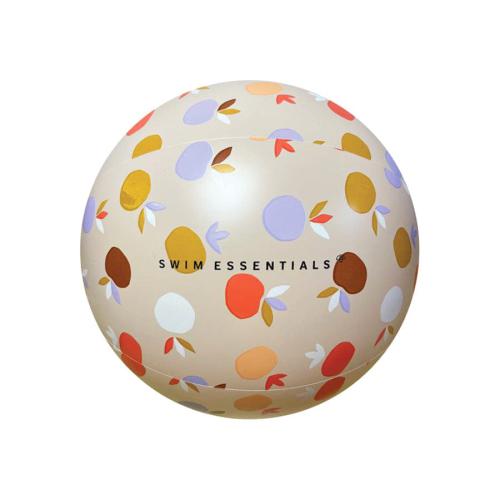 Bola insuflável Swim Essentials bege com padrão abstrato de círculos e folhas.