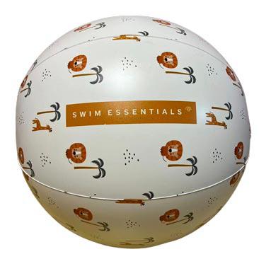 Bola insuflável Swim Essentials bege com padrão de animais selvagens.