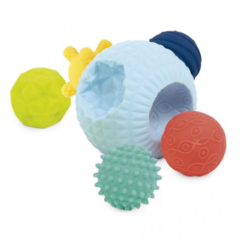 Conjunto de bolas sensoriais com diferentes texturas e cores