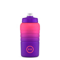 Garrafa térmica Cool Bottles Sport Los Angeles com gradiente rosa e roxo, vista frontal, com tampão roxo e logótipo na base.