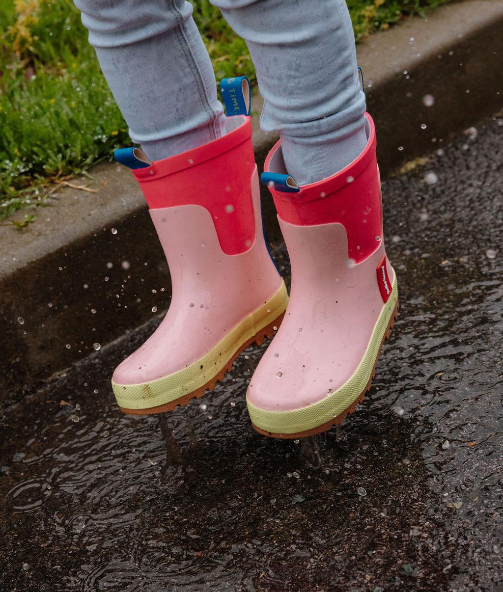 Botas de chuva Hello Hossy Pinkfly, cor rosa e azul