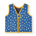 Colete de natação infantil BtBox 2024 azul navy com lunares coloridos. Colete flutuação criança neopreno.