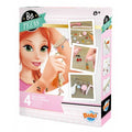 Caixa do kit de joalharia Buki Be Teens Bijoux Kawaii, mostrando uma rapariga a usar uma pulseira e exemplos de acessórios criados.