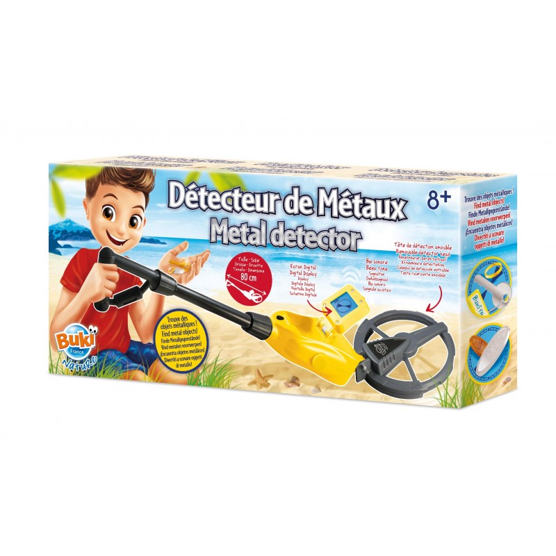 Detetor de metais Buki de 80 cm com ecrã digital retroiluminado para crianças exploradoras.