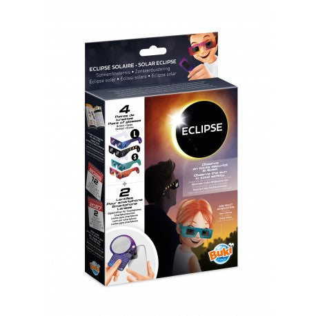 Kit de observação de eclipse solar Buki com óculos e lentes para smartphone