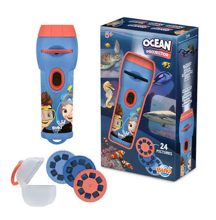 Mini projetor de imagens Ocean da Buki em formato de lanterna para criancas