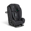 Cadeira auto Joie i-Plenti Signature preta, vista frontal, com arnês de 5 pontos e encosto de cabeça ajustável, isolada em fundo branco.