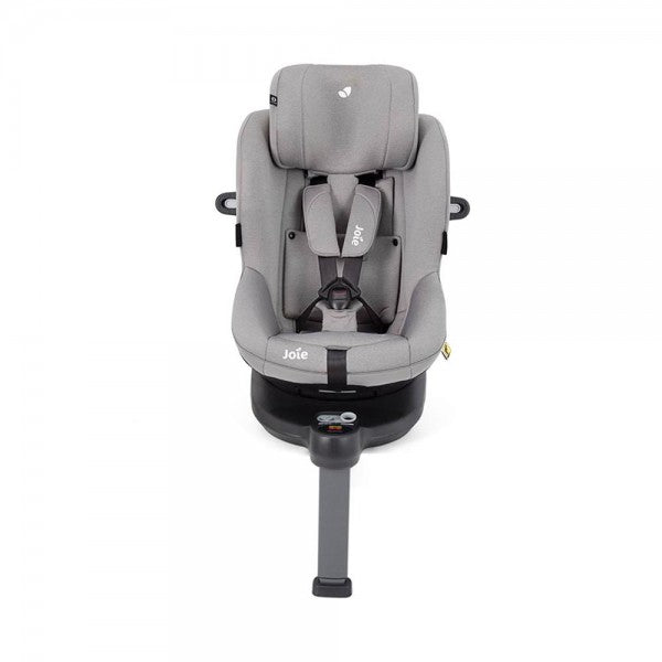 Imagem da cadeira Joie i-Spin 360 E em cor preta, com foco na ventilação lateral e nos tecidos respiráveis.