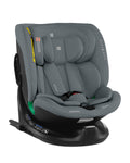 Cadeira auto Kikkaboo i-Tour cinza, com rotação 360º, arnês de 5 pontos e proteção lateral SPS.
