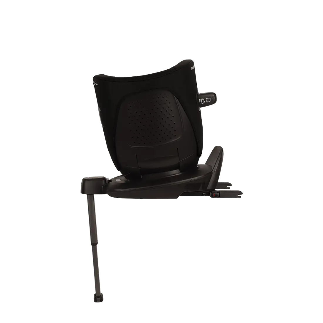 [Cadeira auto Nuna Pruu preta com base ISOFIX integrada, adequada para crianças dos 40 aos 105 cm.]