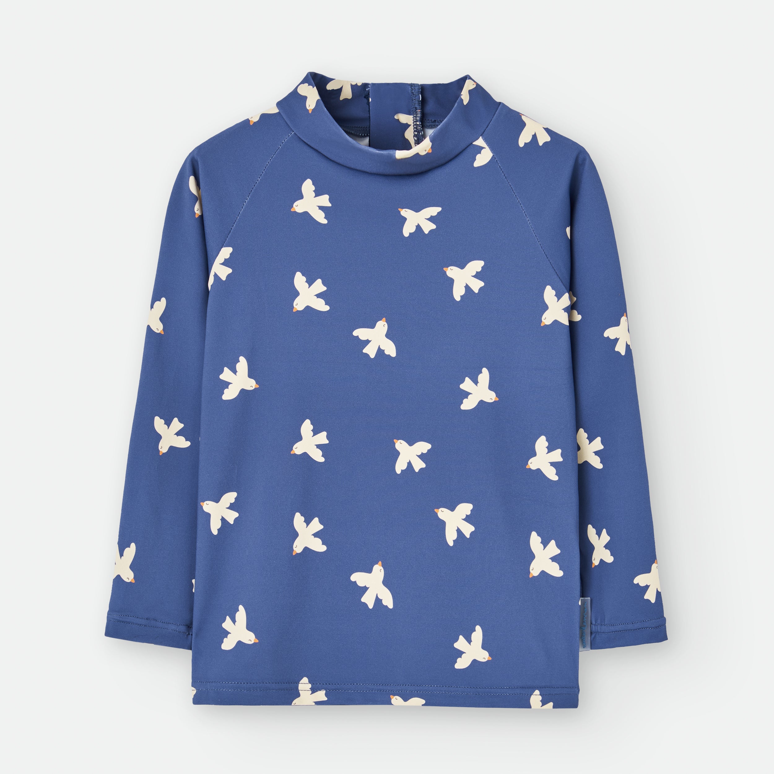 Camisola de manga comprida Waterlemon com estampado de pássaros para proteção solar infantil.