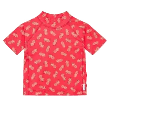 Camisola de proteção solar vermelha com padrão de ananás para criança
