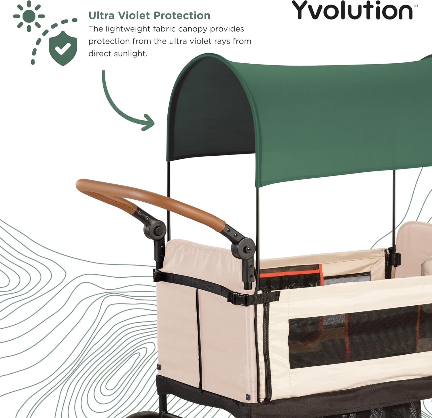 Detalhe da capota do Wagon Yvolution, mostrando a proteção contra os raios UV.