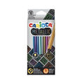 Embalagem de 12 lapis de cores metalicas Carioca com mina resistente de 3.3mm sobre fundo neutro